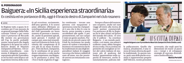 Intervista ad Angelo Baiguera: in Sicilia esperienza straordinaria
